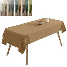 BVCL Rectangle&Round Leather Table Cloth,PU Material,Morandi Color Series Tablecloth,Decorative Table CoverBrown,Round-47.2"x47.2"