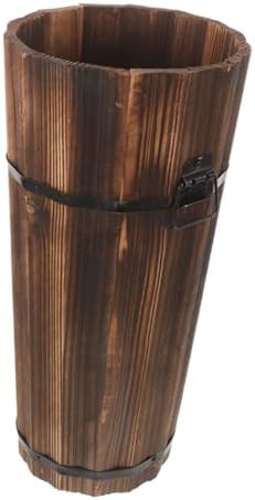 STOBAZA Solid Wood Umbrella Stand with Multifunctional Space for Canes Umbrellas and Fans Sturdy Stand for Home Entrance Elegant and Durable Design