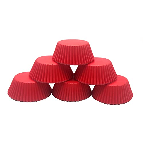 Image of Standard Baking Cups, Classic Red Greaseproof Festive Cupcake Liners, 150-Count