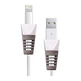 TUDIA [Klip] Snap On Charging Cable Cord Saver Protector Compatible with iPhone, iPad, iPod - Gray