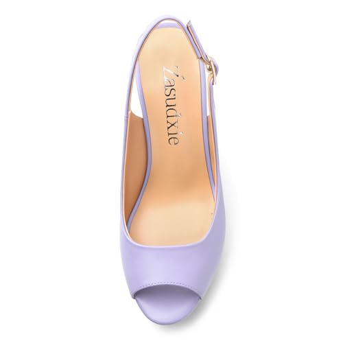 Womens Peep Toe Wedge Heels Matte Fashion Cork Slingback Pumps Platform Wedge Sandals 3.94 Inches3