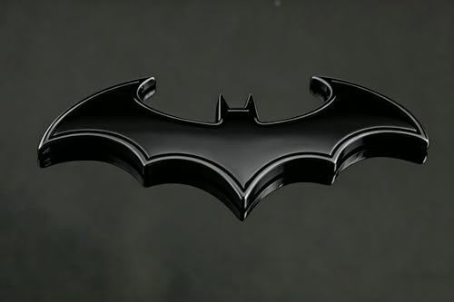 Image of 3D Metal Chrome Bat Emblem Badge Sticker Decoration for Car, Truck, Motorcycle, RV, Scooter, SUV, Door, Window (Black Bat)