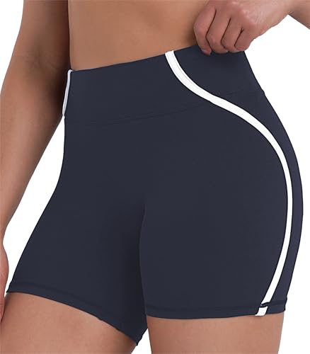 Sunzel No Front Seam Biker Shorts for Women High Waisted Yoga Workout Gym Athletic Bike Running Shorts with Tummy Control Ash Blue X-Small