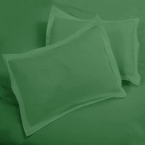 Image of ROYALE LINENS Hunter Green Duvet Cover King Size - 3 Piece Bedding Comforter Covers - Zipper Closure - 1 King Duvet Cover 104x90 inches and 2 Pillow Shams - No Comforter Included