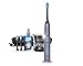 Philips Sonicare DiamondClean Smart Schallzahnbürste HX9924/43 mit 5 Putzprogrammen, 3 Intensitäten, Ladeglas, USB-Reiseetui & 4 Bürstenköpfen - schonendes Putzen dank Drucksensor – Silber