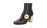 prada stiefeletten braun Absatzhöhe: 7.5cm Prada Damen Schwarz Leder Stiefelette 1T819H P70 F0002 37 EU