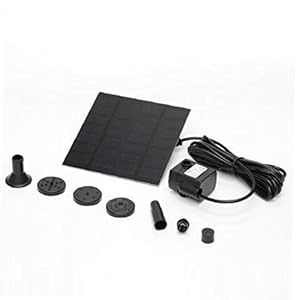 Sanfiyya 1,2 W/7 V zonne-fontein pomp, zonne-waterpomp drijvende fontein ingebouwde batterij, met 4 sproeiers voor vogelbad, vistank, vijver of tuindecoratie