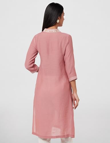 Image of BIBA Women's Polyester Straight Fit Solid Kurta