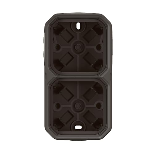LEGRAND, Plexo New Feuchtraum Aufputzdose 2-fach, Aufputzgehäuse, 3 Membranen, 1 Kabelzugang, horizontal und vertikal installierbar, Farbe: Anthrazit, 069602L