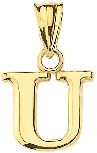 14K Yellow Gold Fine Mini Dangling Initial A-Z Charm 1/2