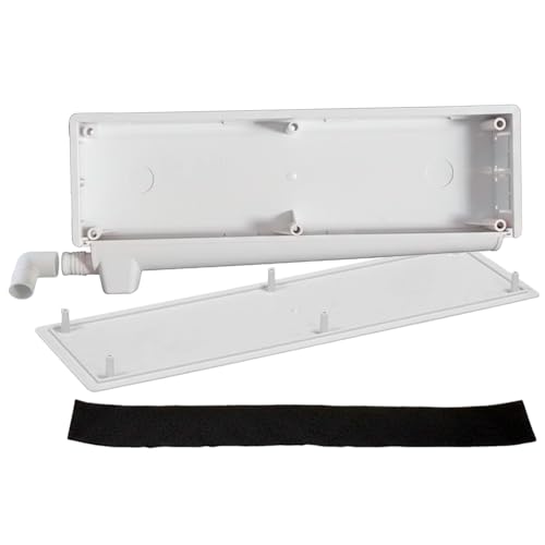 CABLEPELADO - Caja de Empotrar para Preinstalación de Aire Acondicionado | Bandeja con Desagüe Reversible y Sifón Incorporado | Doble Salida 20 y 16 mm | Banda Aislante y Cartón Protector | Blanco
