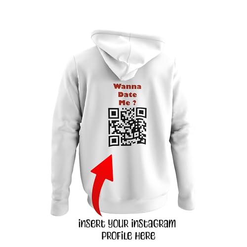Personalized QR code Wanna Date Me Unisex Hoodie/Viral Instagram Hoodie/Scan Me Social Media Hoodie3