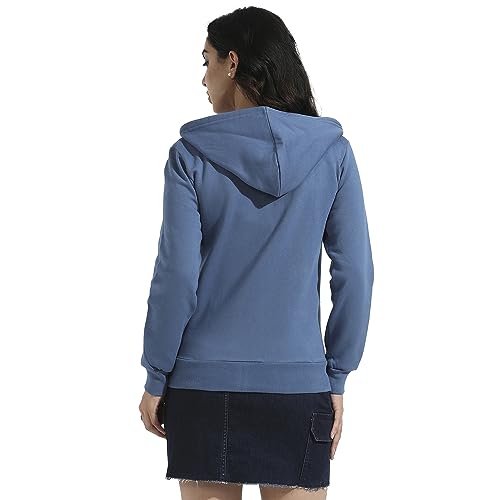 Image of PINACOLADA Women's Zip-Front Hoodie with Angled Open Pockets for Casual Wear | Hooded Neck | Long Sleeve | Zipper Closure | Cotton Sweatshirt Crafted with Comfort Fit for Everyday Wear