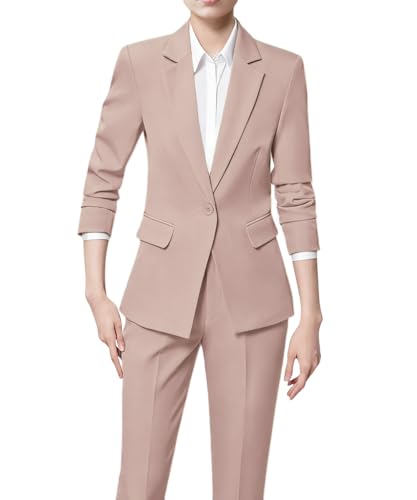 2 Piece Women's Suiting Slim Fit Formal Pant Suit for Women Casual Blazer Pant Set Business Office Outfits