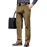 Oanviso Pantalón De Pana Hombre Casuales Pantalone de Traje Moda Elasticos Chino Pantalóns de Trabajo Vaqueros Pantalones Straight Otoño A Marrón Verde 3XL
