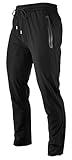 KELOIFUT Men's Athletic Hiking Pants Lightweight Quick Dry Travel Fishing Joggers Running Workout Active Track Pants Black M
