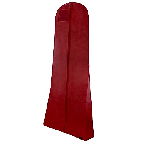 HANGERWORLD 72inch Breathable Wedding Gown Long Dress Hanging Garment Bag for Closet Storage (Burgundy)