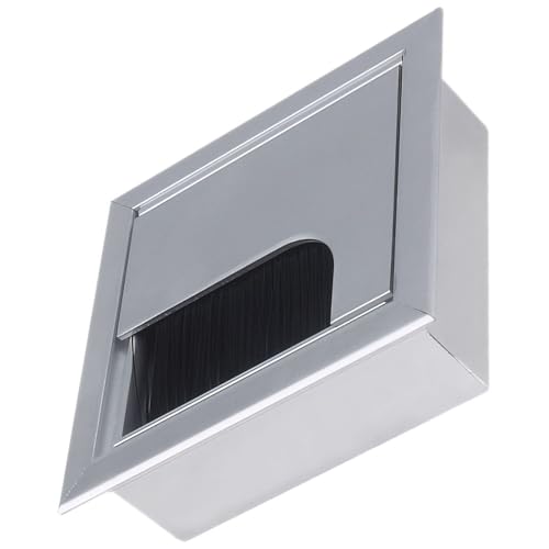 Swiftorus Aluminum Alloy Cable Management Box for Desk - Wire Organizer with Brush Slot - Desktop Cable Hideaway for Office and Computer Rooms