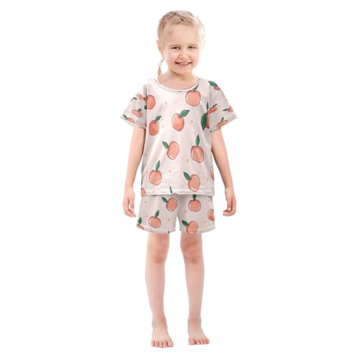 senya Short Sleeve Pajamas Sets Summer Cotton Sleepwear Fresh Peach3