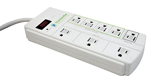 8 Outlet Home & Office Surge Protector Power Strip - Niagara Conservation | Energy Saving 15 Amp, 1050 Joules Surge Protector Power Strips (N9122)