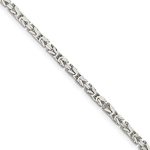 Black Bow Jewelry 2.5Mm, Sterling Silver, Solid Byzantine Chain Necklace, 22 Inch #TOP23