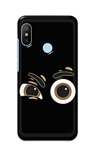 Image of PRINTFIDAA Funky Expression of Cartoon Eyes Printed Designer Hard Back Case Cover for Xiaomi Mi A2 -(TI) MVN1004