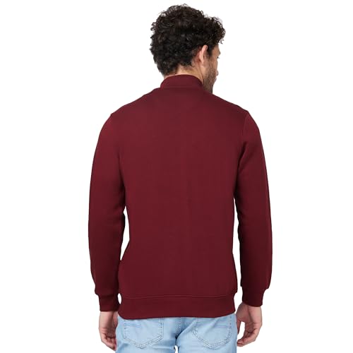 Image of Spykar Blended Slim Fit Round Neck Full Sleeve Sweatshirt for Men