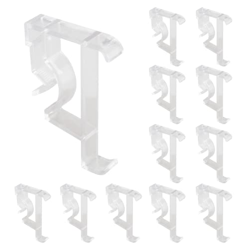 Hitefu 12PCS Valance Clips, 2 Inch Plastic Window Blind Valance Replacement Clips, Clear Hidden Valance Clips for Horizontal Blinds Valance