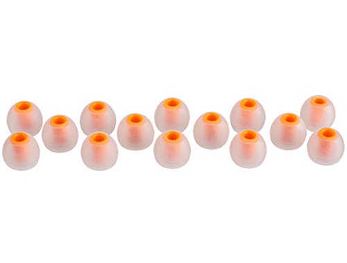 Xcessor (M 7 works (14 Pieces) of Silicone Replacement In Ear Earphone Medium Size Earbuds. Replacement Ear Tips for Popular In-Ear Headphones. Transparent/Orange - Image 2
