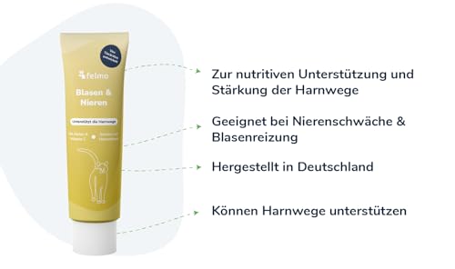 Felmo Blasen- & Nierenpaste für Katzen (100g) Natürliche Unterstützung für die Harnwege durch funktionaler Katzensnack-Paste, zur Stärkung von Immun- und Harnsystem Geeignet bei Nierenschwäche