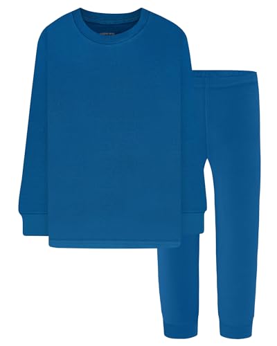 DAUGHTER QUEEN Navy Blue Solid Pajamas for Boys Girls Toddler Kids 100% Cotton Plain Pjs 3T Children Pj Sets Jammies Sleepwear Clothes Size 3 Years Outfit Shirts Costume Pyjamas Pijamas Ninos