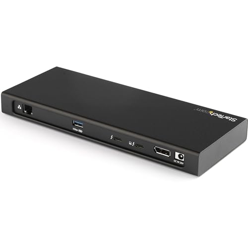 StarTech.com Dual 4K Thunderbolt 3 stacja dokująca - PCIe M.2 - czytnik kart SD 4.0-3 x porty USB - TB 3 z DisplayPort - 85 W PD