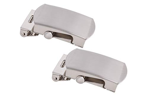 shenky1 Shenky, fibbia per cintura in tessuto, 30 mm, set da 2 pezzi, argento, argento, Taglia unica