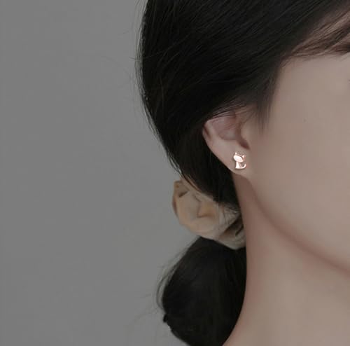 SLUYNZ 925 Sterling Silver Cat Stud Earrings for Women Teen Girls Cute Cat Earrings Studs Animal Earrings Cat Jewelry for Cat Lovers2