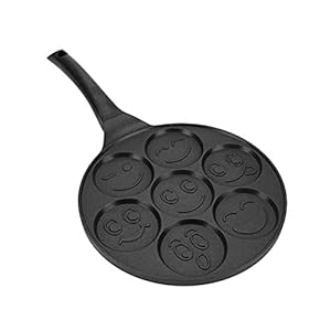 Non-stick Pancake Pan Emoji Smiley Pancake Griddle Flip Cooker Pancake Maker with 7 Flapjack Faces, for Pancake, Fried…