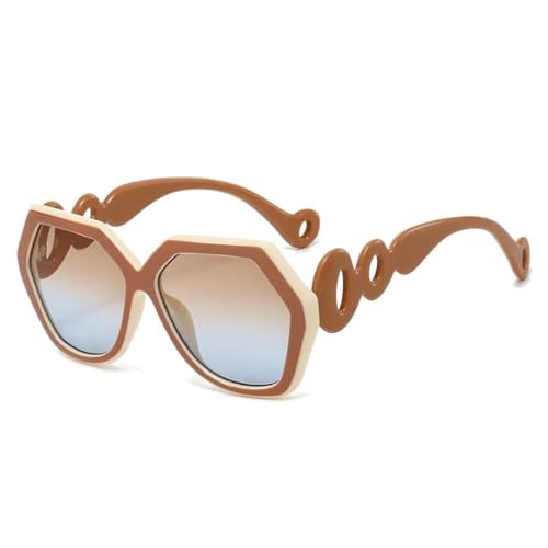 Lunettes de soleil rétro à monture irrégulière et verres dégradés haut de gamme