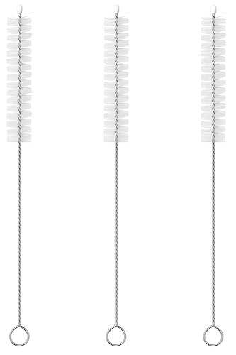Image of 3 Drinking Straw Cleaning Brush Long - Bristle Cleaner for Stainless Steel Drink Straws Heavy Duty Brushes for Washing Glass Silicone Metal Straws Tea Pot Spout Mini Micro Bottle