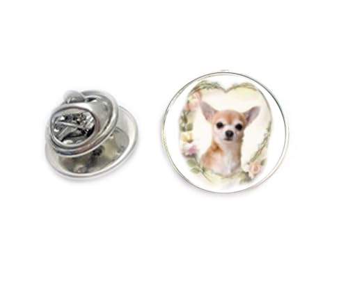 Chihuahua Dog Tie Tack, Handcrafted Silver Plated Handmade Tie Pin, gifts for men