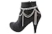 Women Fashion Jewelry Boot Bracelet Metal Chain Heels Shoe Silver Color Wave Fringe Tassel Charms
