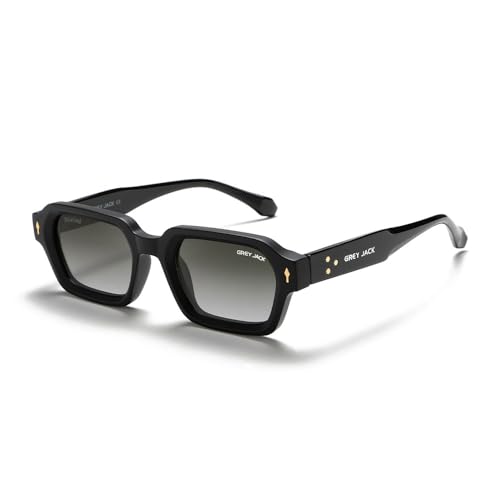Image of grey jack TR90 Rectangle Polarized Sunglasses for Men Women,Stylish Full Rim Eyewear for UV Protection 21040
