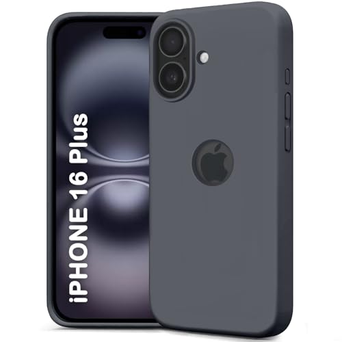 Image of TheGiftKart Liquid Silicone Back Cover Case for iPhone 16 Plus | Soft Micro-Fibre Lining Inside | Camera & Screen Protection | Shockproof Back Cover for iPhone 16 Plus (Silicone, Grey)