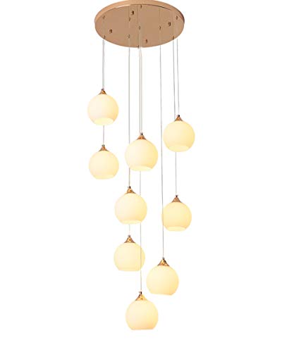 Chandelier 9-lights pour éclairer un grand salon sombre en duplex ou villa