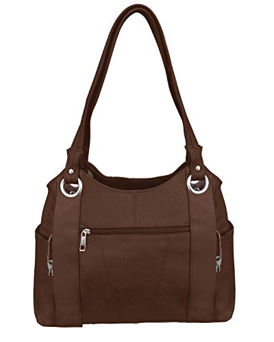 Roma Leathers Leather Locking Concealment Purse - CCW Concealed Carry Gun Shoulder Bag (Brown)3