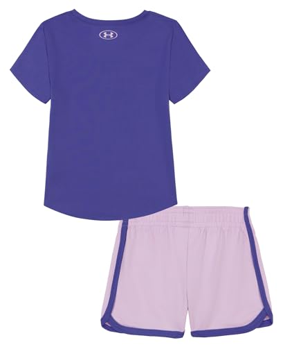 Image of Under Armour Girl's 2-Piece Short Sleeve Graphic Tee and Shorts Set, Outdoor Collection