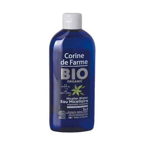 Corine de Farme - Agua Micelar Hidratante Bio 400ml - Desmaquillante con Extracto de Hoja de Verbena - Hidrata y Calma - Certificado ECOCERT - Cosmético Natural - Francia - Pieles Sensibles