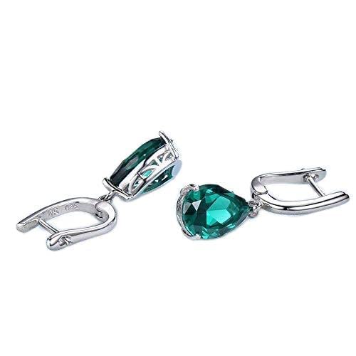 Boucles d'oreilles clip émeraude verte pour femme, bijoux de fête sans perçage