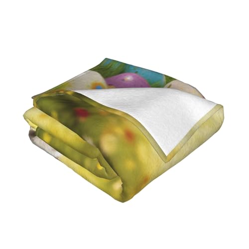 Couverture microfibre légère canapé plaid flanelle pelucheuse Happy Easter - 3