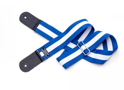 Correias em Algodão P/INSTR.CORDAS C/PONTEIRAS COURO DUPLO- LINHA COMFORT (Azul Claro)