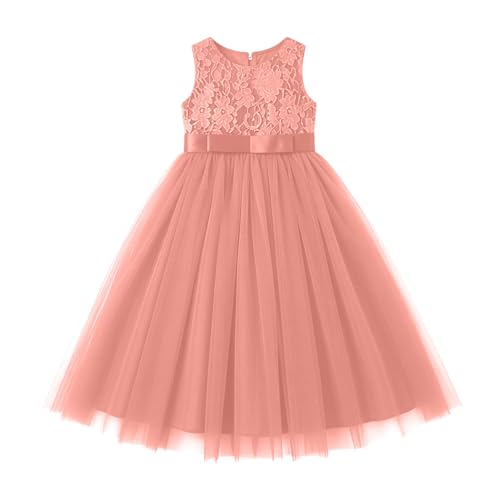 Vestido de niña elegante sin mangas con encaje para fiesta