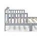 Olive & Opie Birdie Toddler Bed in Light Gray and White